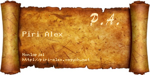 Piri Alex névjegykártya